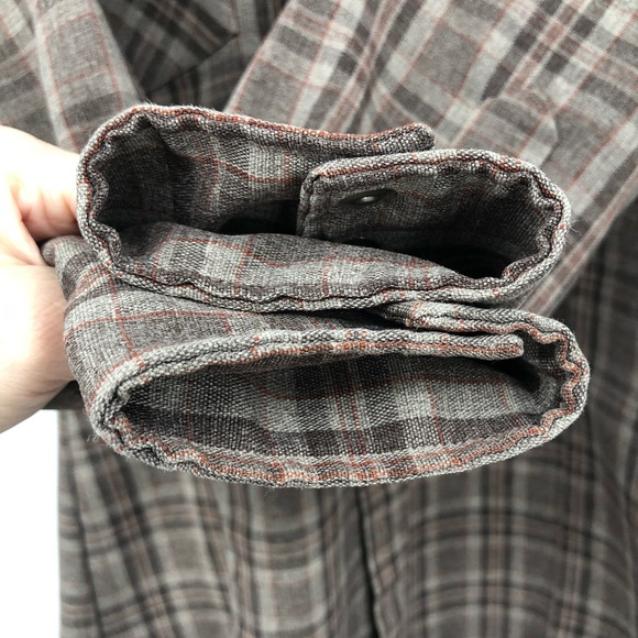 Vintage 70s Men‘s Karman Snap Pearl Button Plaid Shirt - Picture 2 of 14